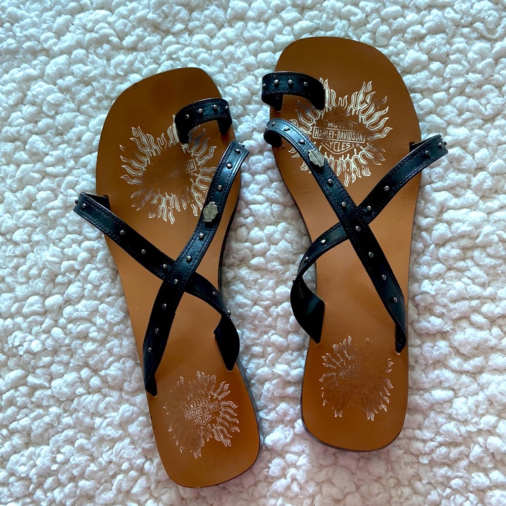 Harley Davidson black wedge sandal - 8.5m